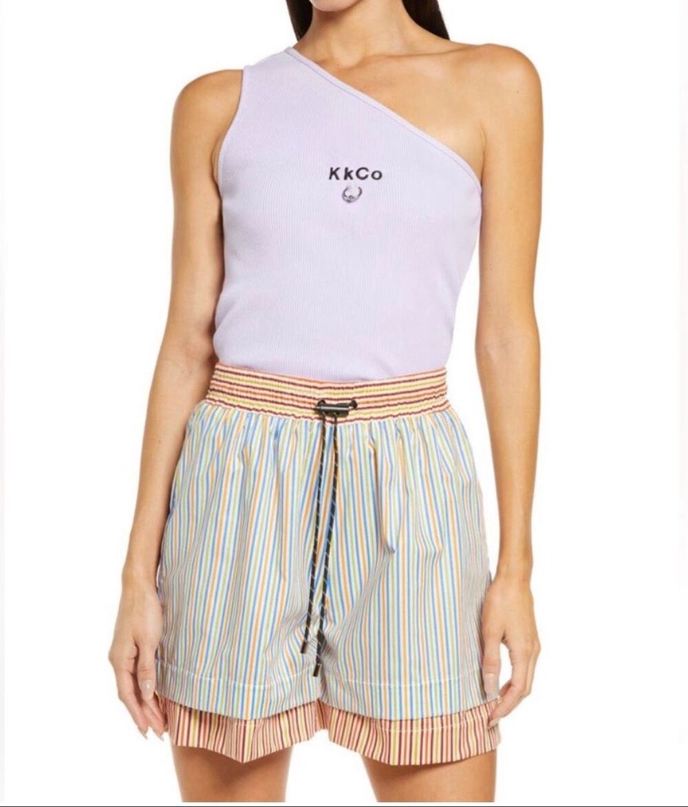 New KkCo One Shoulder Rib Pierced Tank Size M